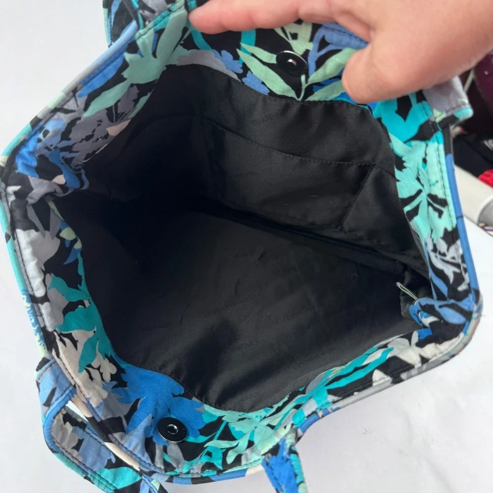 Vera Bradley Quilted Tote Shoulder Camo Floral Pattern Blue